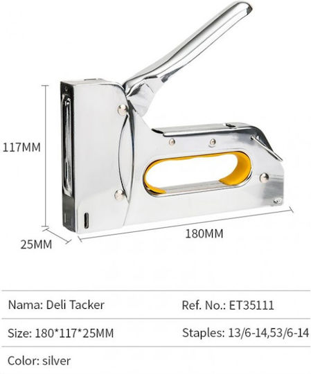 Deli Pro 13/8 14mm Hand Staple Gun for Staples 319654