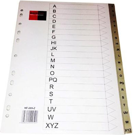 Black Red Plastic Indexes for Documents A4 with Holes 20pcs A-Z Latin