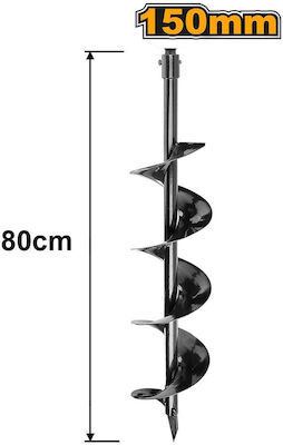 Ingco GEA55221 Erdbohrer Benzin mit Spike 52cc mit Leistung 2hp