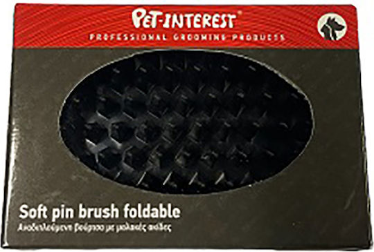 Pet Interest Soft Pin Brush Foldable Βούρτσα για Διάφορα Μήκη Τρίχας για Περιποίηση Τριχώματος Πράσινο