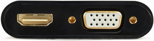 Cablexpert Μετατροπέας VGA male σε HDMI / VGA female 1τμχ A-VGA-HDMI-02