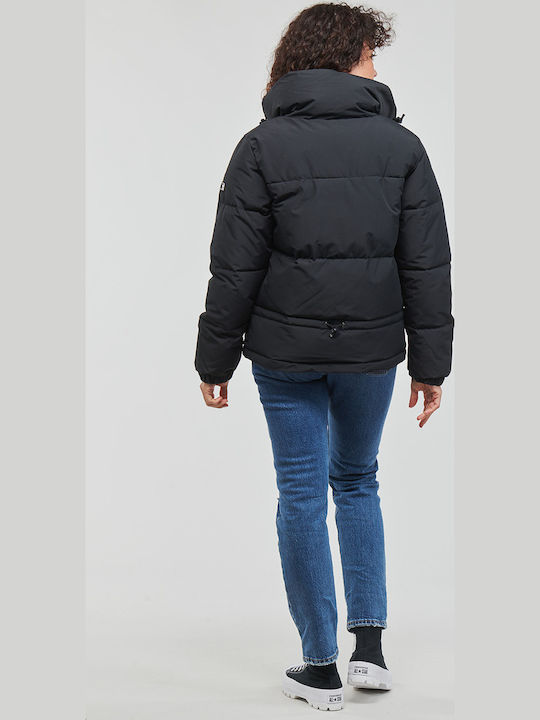 Winter Rebel Μακρύ Γυναικείο Puffer Μπουφάν Αδιάβροχο για Χειμώνα Μαύρο