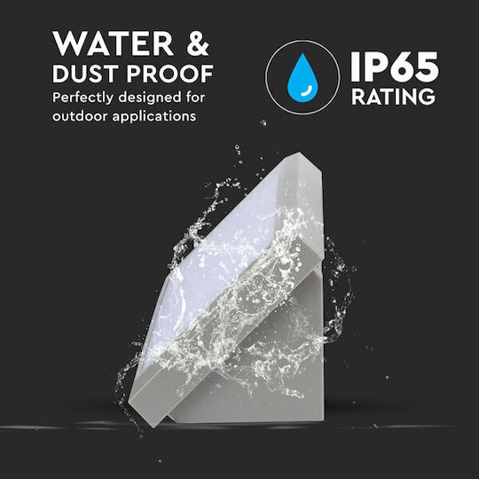 V-TAC Aplica de exterior montată pe perete LED IP65 12W cu Alb Natural Lumină 26.5x12x8.1εκ.