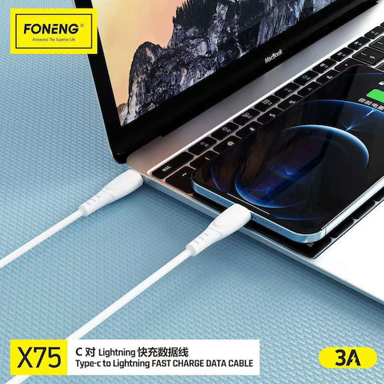 Foneng X75 USB-C zu Lightning Kabel Weiß 1m
