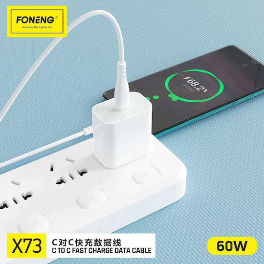 Foneng X75 USB-C zu Lightning Kabel Weiß 1m