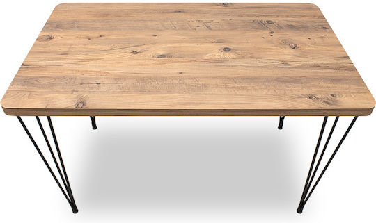 Roger Dining Room Wooden Table with Metal Frame 120x70x75cm