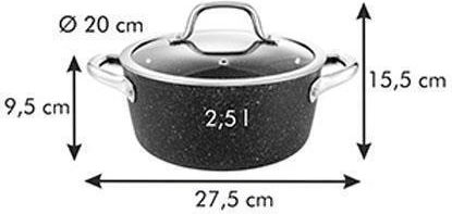 Tescoma President Stone Tiefer Topf aus Aluminium 2.5Es / 20cm