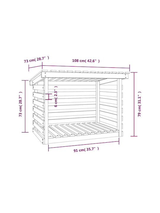 vidaXL Hölzernes Box Holzlagerung 108x73x79cm Weiß