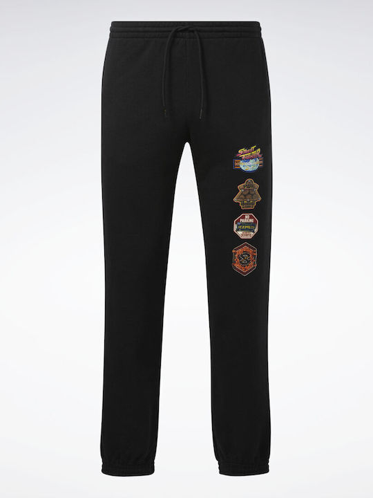 Street Fighter Pantaloni de trening cu Elastic Negru