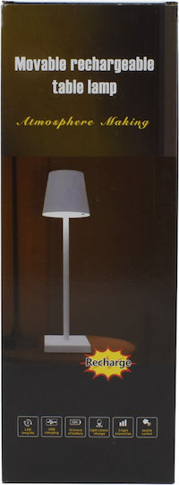 Kunststoff Tischlampe LED mit Schwarz Schirm und Basis