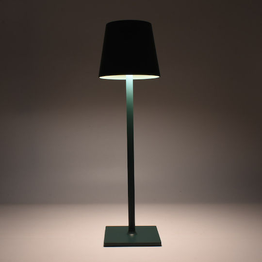 Kunststoff Tischlampe LED mit Schwarz Schirm und Basis