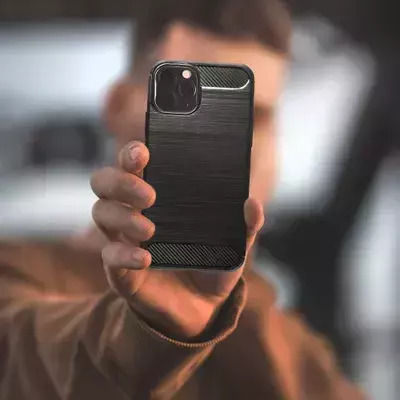 Forcell Carbon Back Cover Σιλικόνης Μαύρο (Realme 9i)