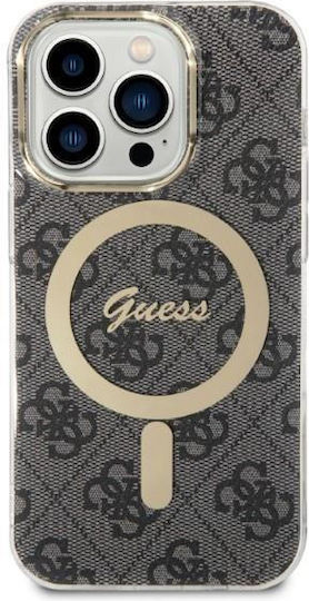 Guess Umschlag Rückseite Silikon Schwarz (iPhone 14 Pro)