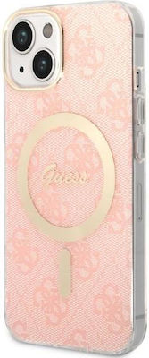 Guess MagSafe + Wireless Charger Apple iPhone Silicone Back Cover Pink (iPhone 14 Plus)