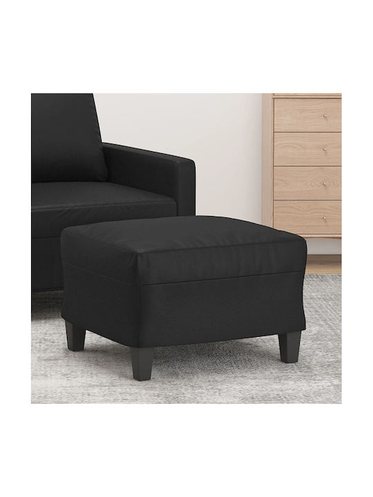 Stool Footstool Upholstered with Leatherette Black 60x50x41cm