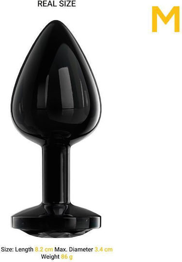 LateToBed Blackgem Анална тапа Medium Черна 8см