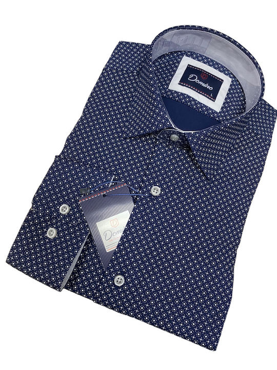 Domino 29180 Men's blue shirt with pattern