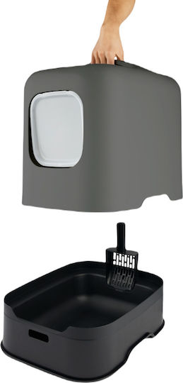 Rotho My Pet Biala Τουαλέτα Γάτας Κλειστή Γκρι Μ51 x Π39.5 x Υ44.3cm