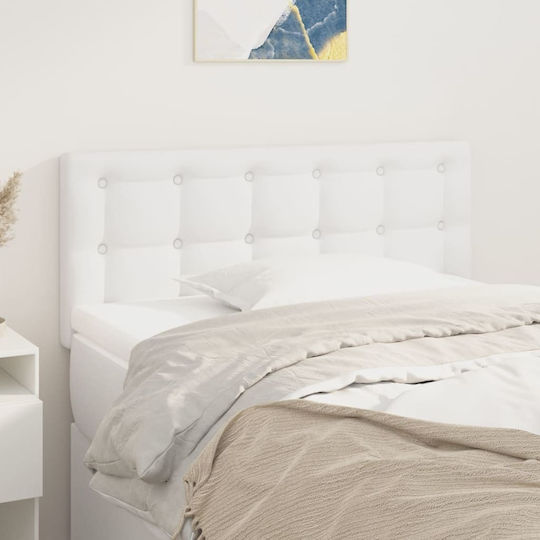 vidaXL Bed Headboard with Leatherette in White Color 100x5x78cm