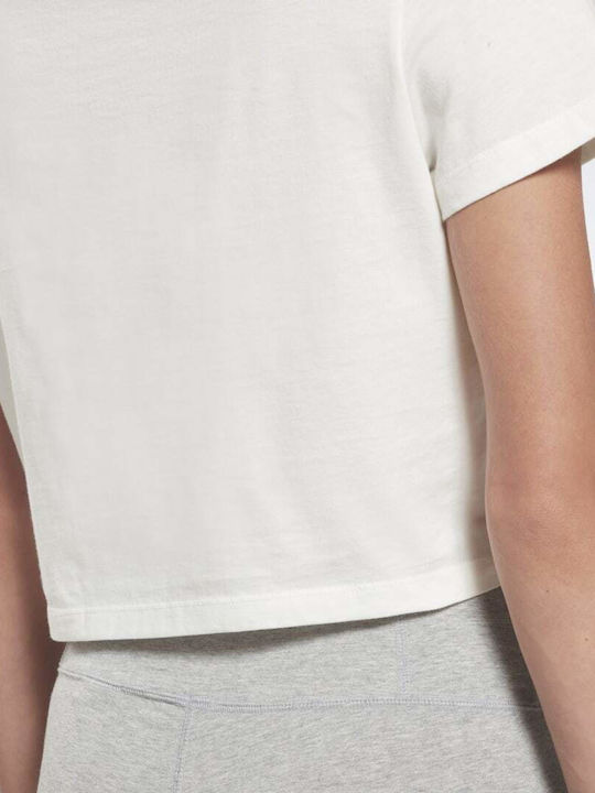 Women's Summer Crop Top Cotton Short Sleeve Chalk