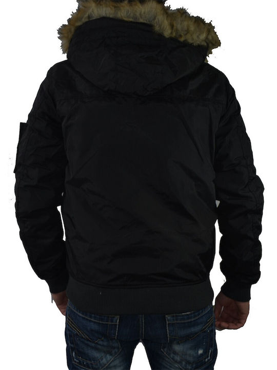 Ice Tech Herren Winter Jacke Lässig Schwarz