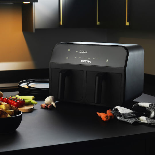 Petra Dual Air Pro Air Fryer με Διπλό Αποσπώμενο Κάδο 7.4lt Μαύρο