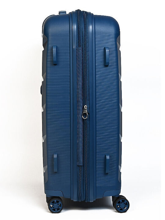 Airtex Paris BAMT46 Mittlerer Hartschalenkoffer Blau mit 4 Rädern Höhe 67,5cm