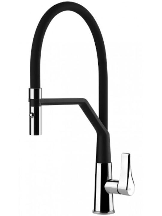 Gessi Proton Ψηλή Σπαστή Μπαταρία Κουζίνας Πάγκου Μαύρη