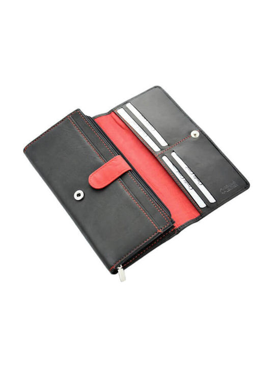 Kion Large Leather Women's Wallet Black/Red