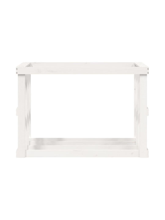 vidaXL Metallic Box Wood Storage 108x52x74cm White