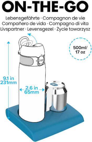 Ion8 I8TS500 Μπουκάλι Θερμός Ανοξείδωτο BPA Free 500ml Ροζ με Επιστόμιο