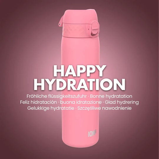Ion8 I8TS500 Μπουκάλι Θερμός Ανοξείδωτο BPA Free 500ml Ροζ με Επιστόμιο