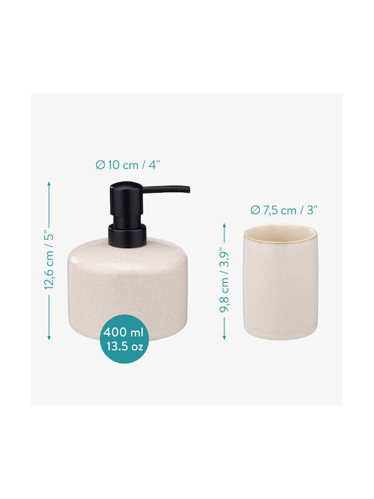 Navaris Set Accesorii Baie Ceramică Alb 3buc