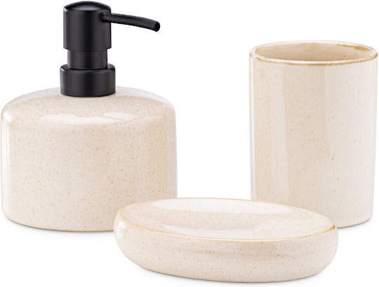 Navaris Badezimmer-Accessoire-Set Keramik Weiß 3Stück Navaris Badezimmer-Accessoire-Set Keramik Weiß 3Stück
