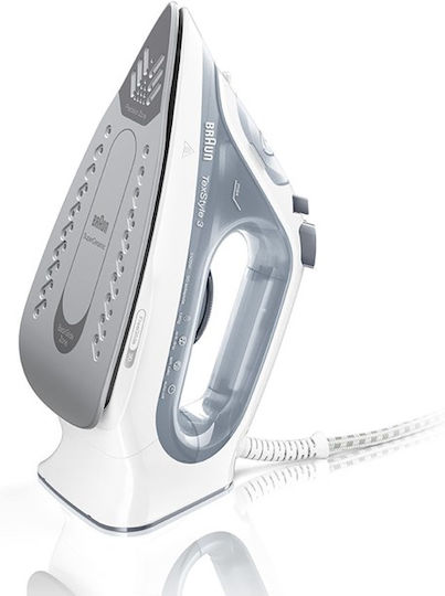 Braun SI 3054 SI3054GY Steam Iron 2400W with Ceramic Plate and Continuous Steam Supply 45g/min