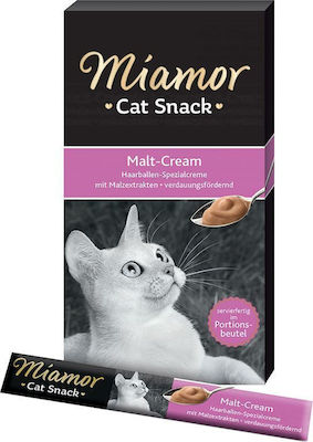 Miamor Cat Cream Wet Food for Adult Cats In Pouch with Malt & Cheese 6pcs 15gr