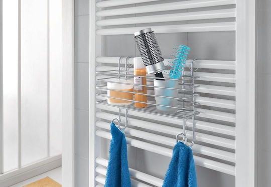 Metaltex Radius Wall Mounted Bathroom Shelf Metallic 30x13x25cm Silver