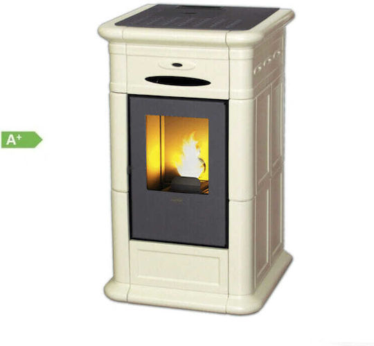 Eva Calor Alina Σόμπα Pellet Αερόθερμη 8kW Μπεζ