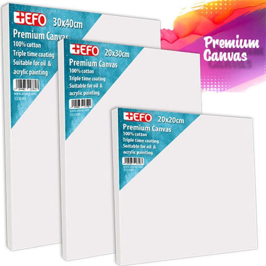+Efo Καμβάς σε Τελάρο Λευκός Ορθογώνιος 60x80εκ. 380gr/m² 1τμχ