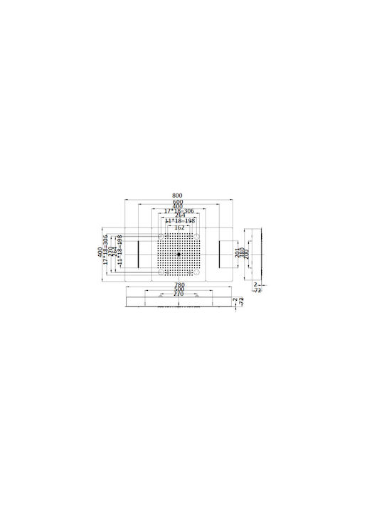 Sparke Oneral Built-in Mixer, Hand Shower & Shower Head Set for Shower 2 Exits Inox Silver