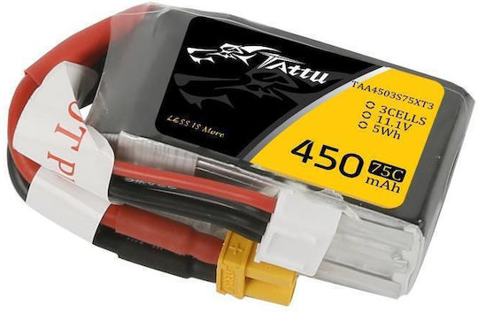 Tattu UAV Classic Батерия Li-Po 11.1V 450mAh 75C 3S XT30 за Дрон