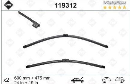 SWF Set Ștergătoare Auto Față 600mm/475mm pentru BMW E90 / E91 pentru BMW