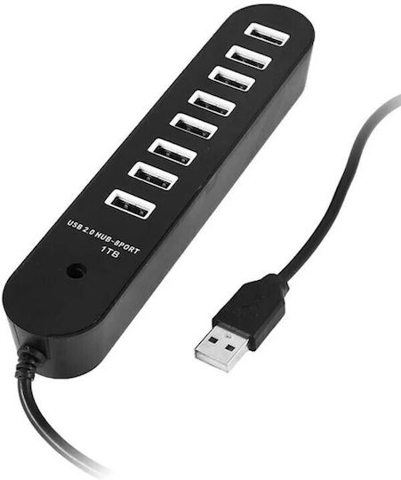 Andowl Q-32 USB 2.0 8 Port Hub with USB-A Connection & Charging Port White