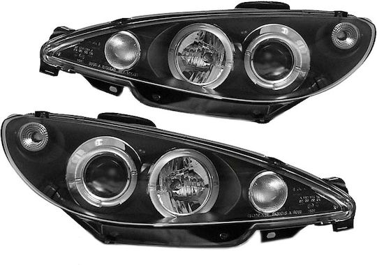 Front Lights Angel Eyes for Peugeot 206 1998-2003 2pcs