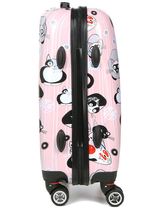 WORLDLINE Worldline Kinder Kabinenreisekoffer Hartschalen Rosa mit 4 Räder Höhe 54cm