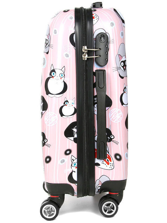 WORLDLINE Worldline Kinder Kabinenreisekoffer Hartschalen Rosa mit 4 Räder Höhe 54cm
