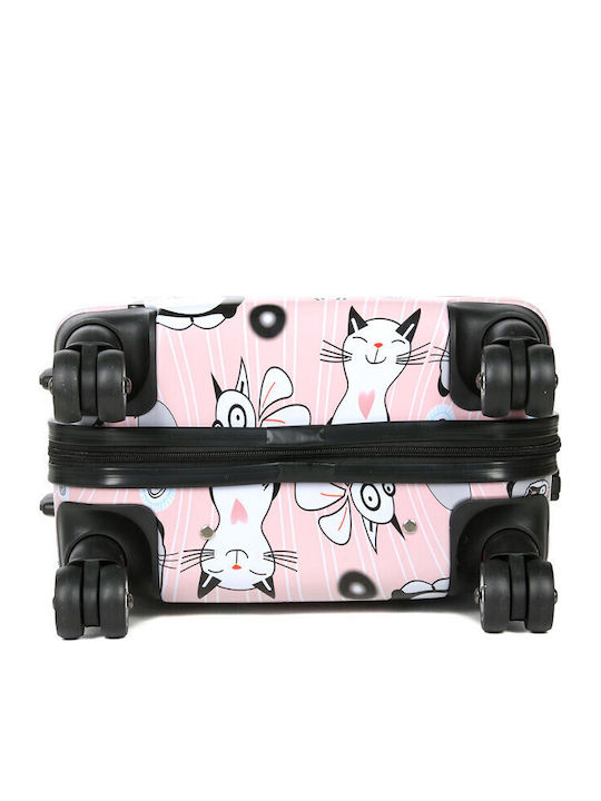 WORLDLINE Worldline Kinder Kabinenreisekoffer Hartschalen Rosa mit 4 Räder Höhe 54cm