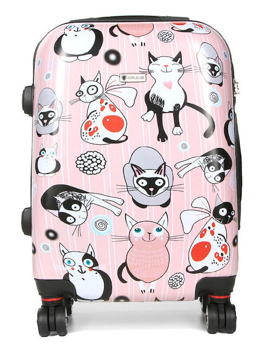 WORLDLINE Worldline Kinder Kabinenreisekoffer Hartschalen Rosa mit 4 Räder Höhe 54cm