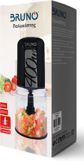 Bruno Πολυκόπτης Multi 400W με Δοχείο 500ml Μαύρος