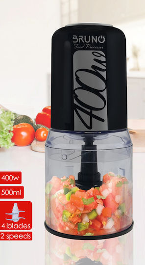 Bruno Πολυκόπτης Multi 400W με Δοχείο 500ml Μαύρος